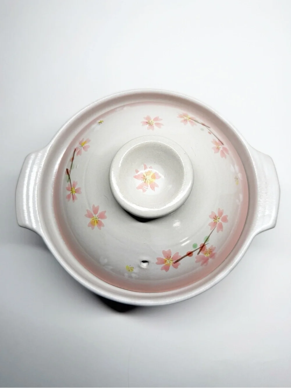 Donabe Earthernware Sakura Clay Floral Hot Pot Rice Cooker